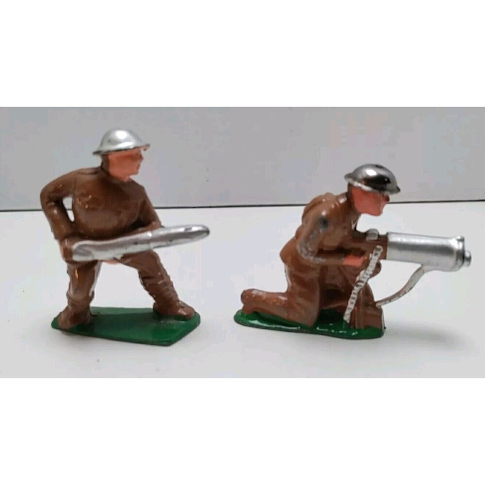 Vtg Barclay Manoil Soldier Infantry Men Pair Lead Cast Dime Store Doughboys